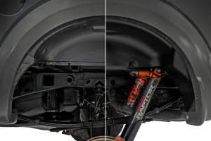 Ford F-150 Raptor Rear Wheel Well Liners - Rough Country - All-Black - 4WD - '17-'20